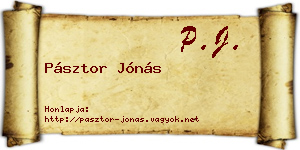 Pásztor Jónás névjegykártya