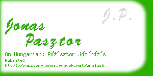 jonas pasztor business card